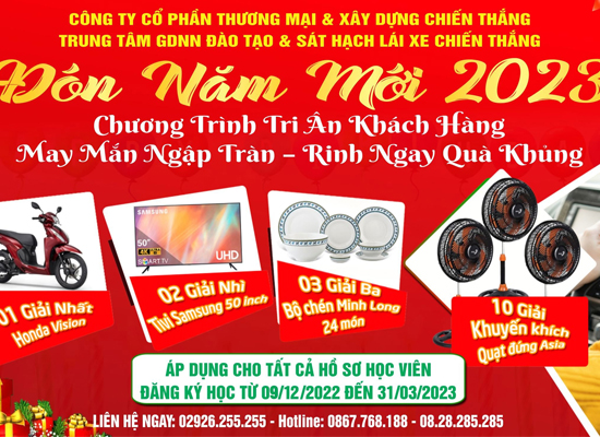 Đón năm mới 2023 - may mắn ngập tràn - rinh ngay quà khủng!